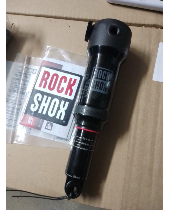 Ammortizzatore MTB 185x55 attacco trunnion, rockshox Deluxe select ,attacco infe