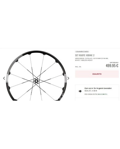 SET RUOTE MTB NUOVE SHIMANO HG IODINE 2 NERO/GRIGIO,29 POLLICI, 15X110 MM/12X148