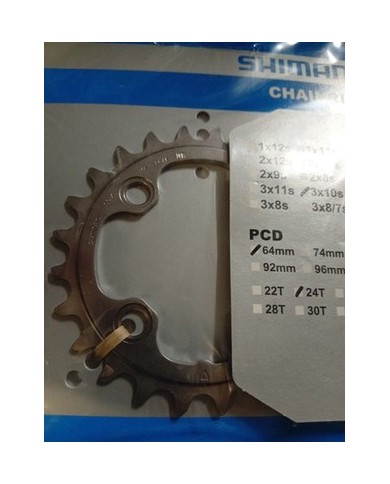 Corona 10 velocità Shimano XT FC-M780 giro bulloni 64mm 24 denti