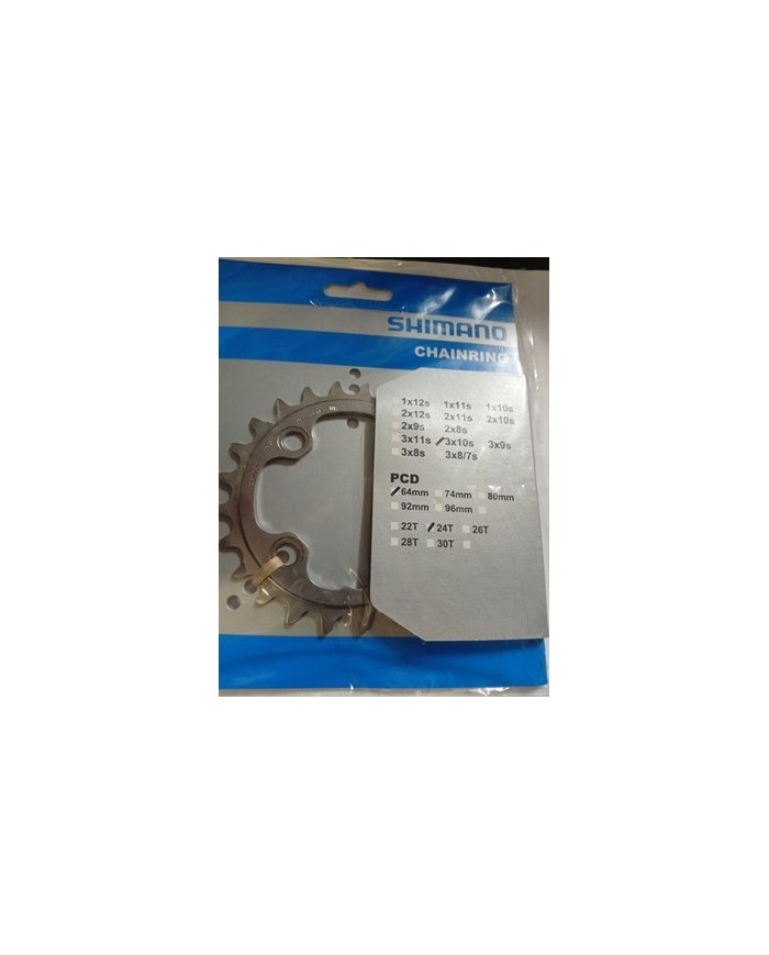 Corona 10 velocità Shimano XT FC-M780 giro bulloni 64mm 24 denti