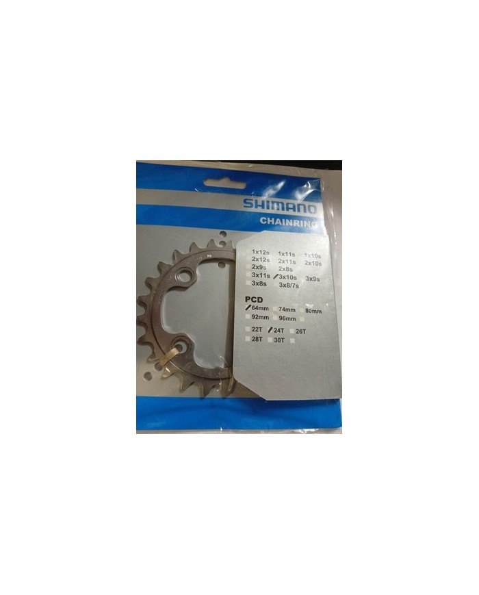 Corona 10 velocità Shimano XT FC-M780 giro bulloni 64mm 24 denti