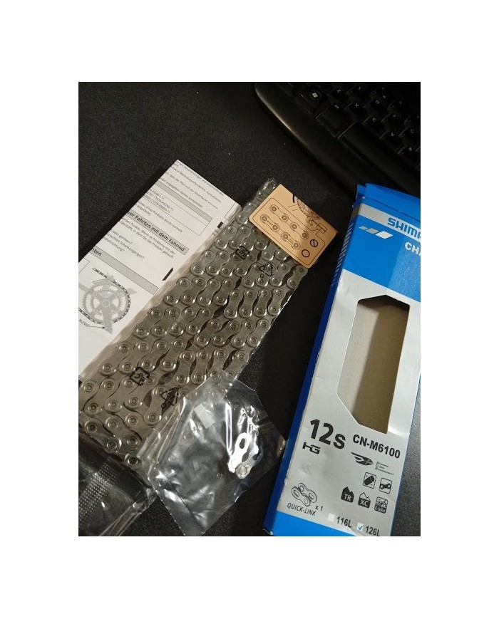 Catena nuova ed originale shimano 12v 126L cn-m6100 con quick link
