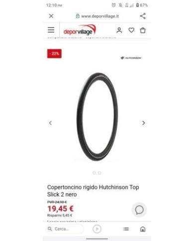 Coppia copertoncini 700x32 Hutchinson top slick 2 per camera d aria NO TUBELESS