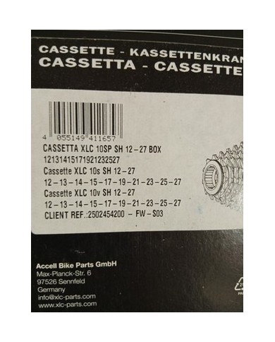 Cassetta Per Bici Da Corsa 10vel Shimano Hg 12-27 Marca Xlc