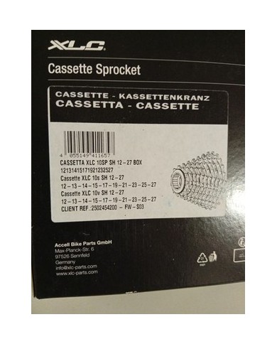 Cassetta Per Bici Da Corsa 10vel Shimano Hg 12-27 Marca Xlc