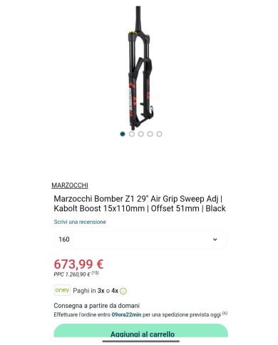 2023 MARZOCCHI forcella e-mtb 36 BOMBER Z1 29 escursione 150mm boost 15x110