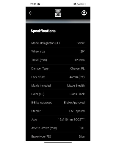 Rockshox Sid Select E-bike 120mm Boost Compreso Remoto.select charger RL offset 44mmBOOST