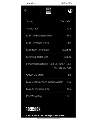 Rockshox Sid Select E-bike 120mm Boost Compreso Remoto.select charger RL offset 44mmBOOST