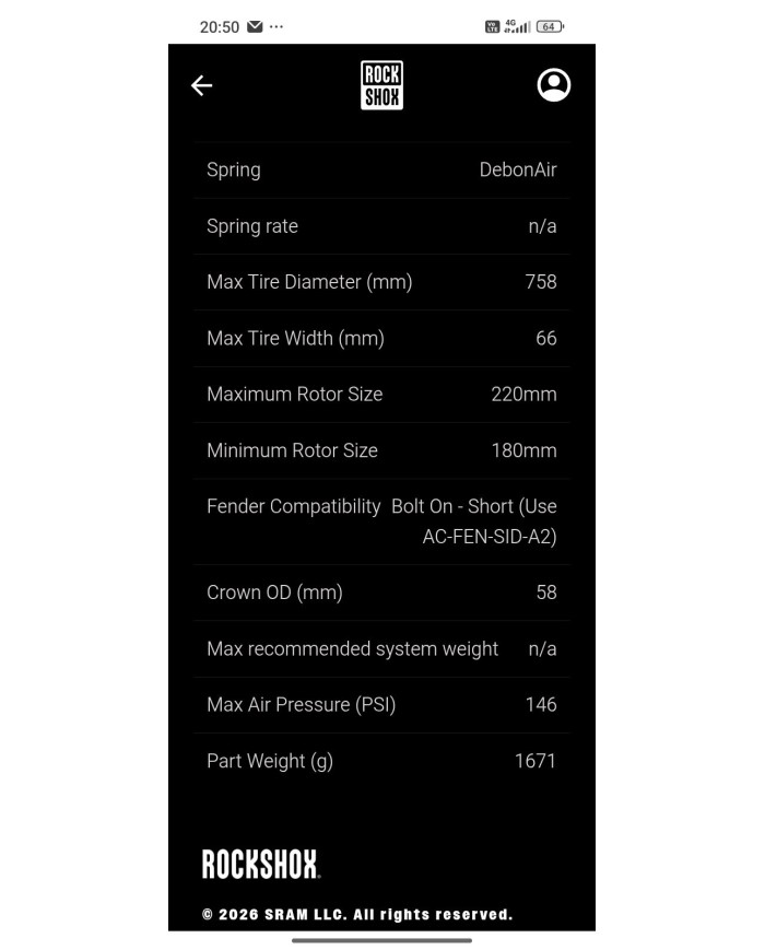 Rockshox Sid Select E-bike 120mm Boost Compreso Remoto.select charger RL offset 44mmBOOST
