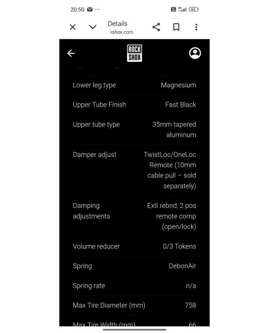 Rockshox Sid Select E-bike 120mm Boost Compreso Remoto.select charger RL offset 44mmBOOST
