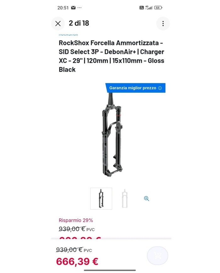 Rockshox Sid Select E-bike 120mm Boost Compreso Remoto.select charger RL offset 44mmBOOST