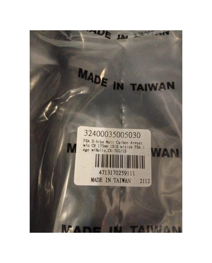 PEDIVELLE FSA CARBON BOSCH GEN2/GEN3/GEN4/BROSE /FAZUA/YAMAHA PW-X CK-702/IS 175MM ISIS