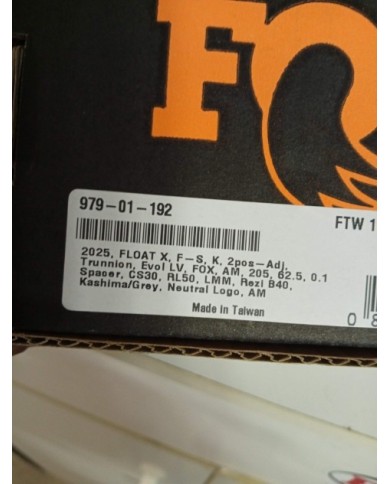 FOX Ammortizzatore - FLOAT X - Factory | Air | EVOL LV | Trunnion | con Regolatore - 205x62.5mm