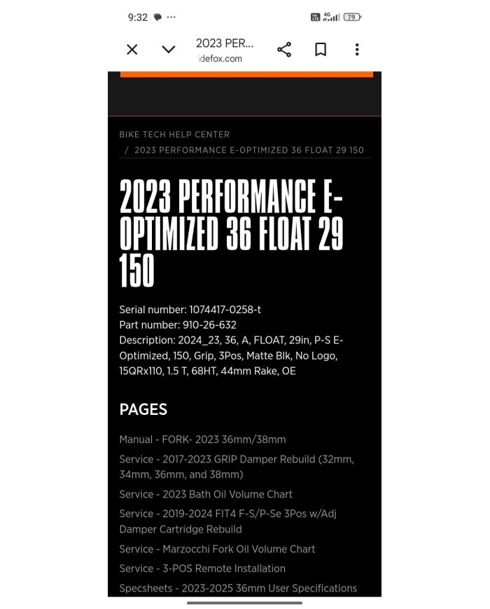 Forcella MTB ed e-mtb 29 nuova Fox 36 150mm performance boost 15x110 2023 PERFORMANCE E-OPTIMIZED 36 FLOAT 29 150