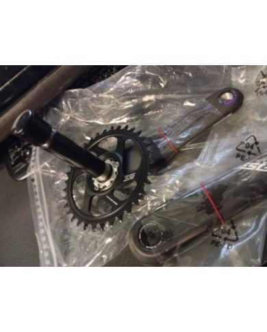 Guarnitura MTB SRAM descendant carbon perno GPX 24mm pedivelle 170mm corona 34t boost offset 3mm