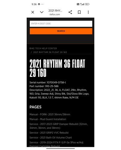 Forcella nuova MTB 29 Fox 36 boost 160mm