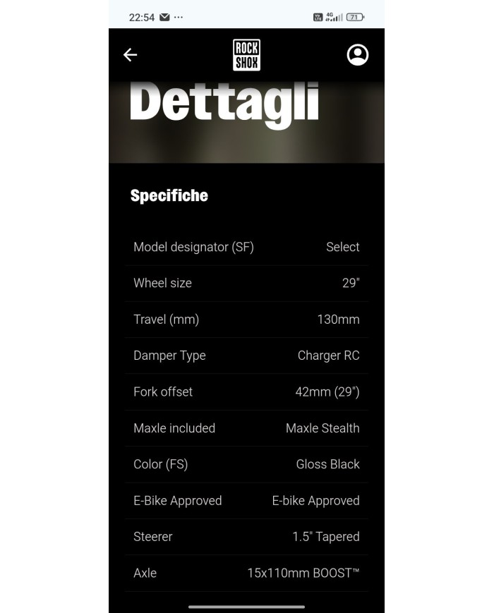 Forcella MTB nuova canotto 25cm mai tagliato , rockshox pike select 130mm boost 29 15x110