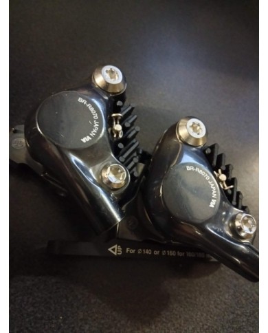 Coppia pinze freno a disco per bici da corsa nuove , pastiglie nuove , Shimano Ultegra br-r8070